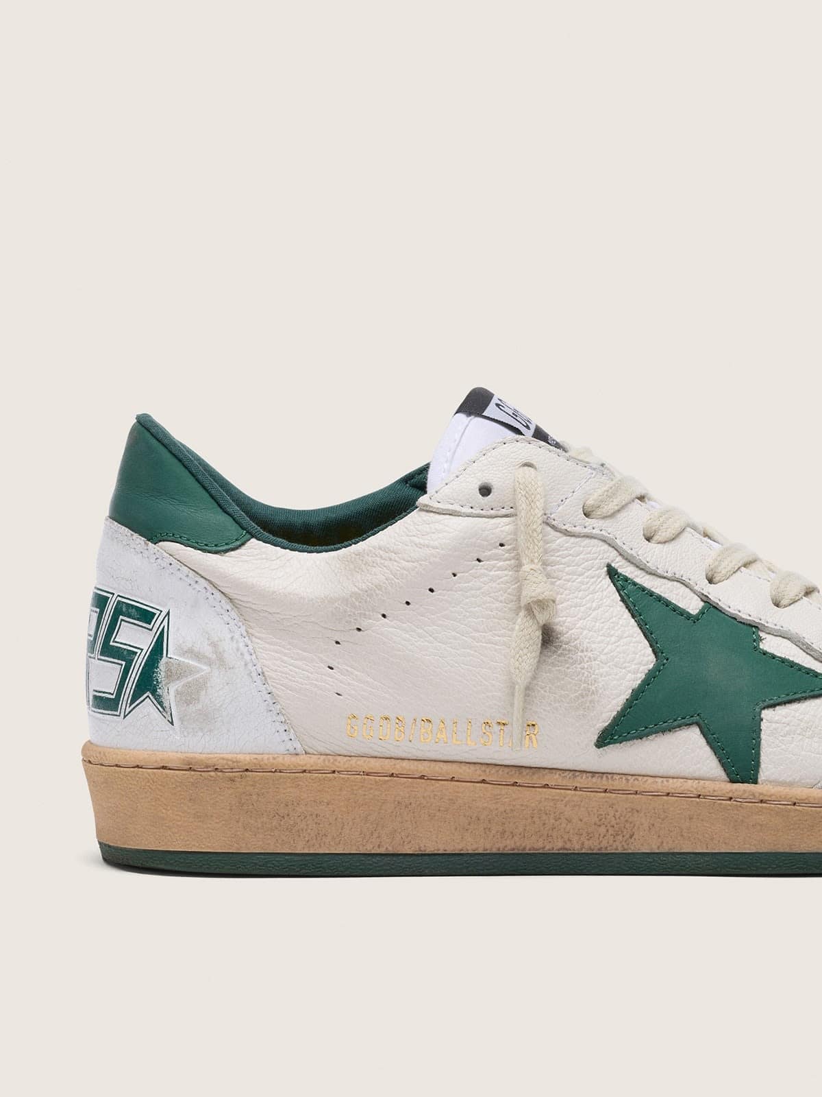 Ball Star homme en nappa blanc avec étoile verte
