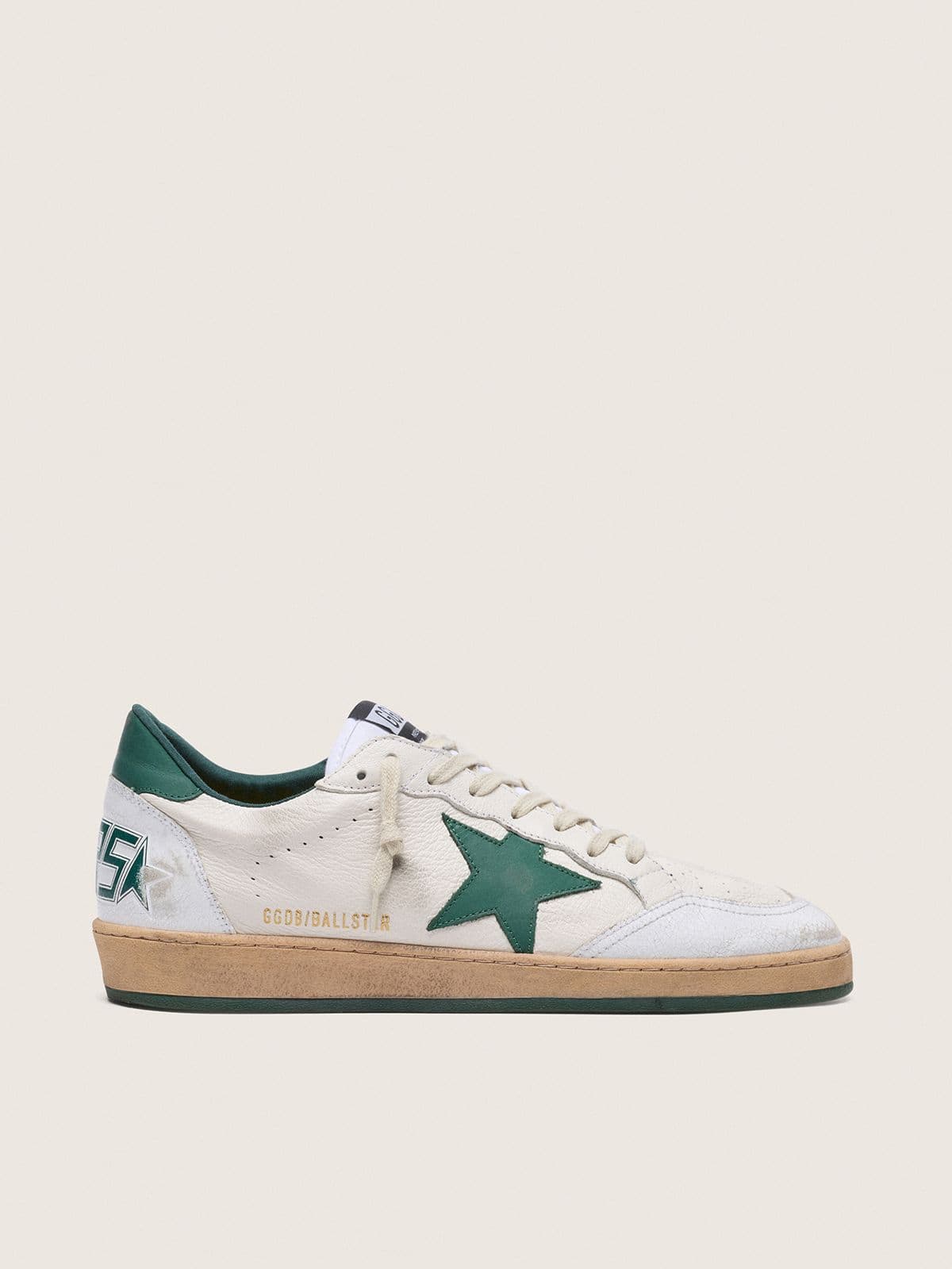 Ball Star homme en nappa blanc avec étoile verte
