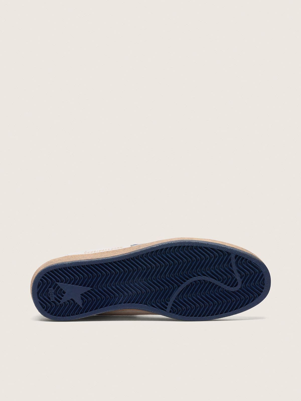 Ball Star homme en nappa blanc avec étoile et contrefort bleus