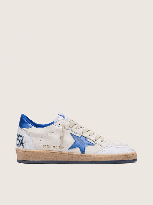Ball Star homme en nappa blanc avec étoile et contrefort bleus