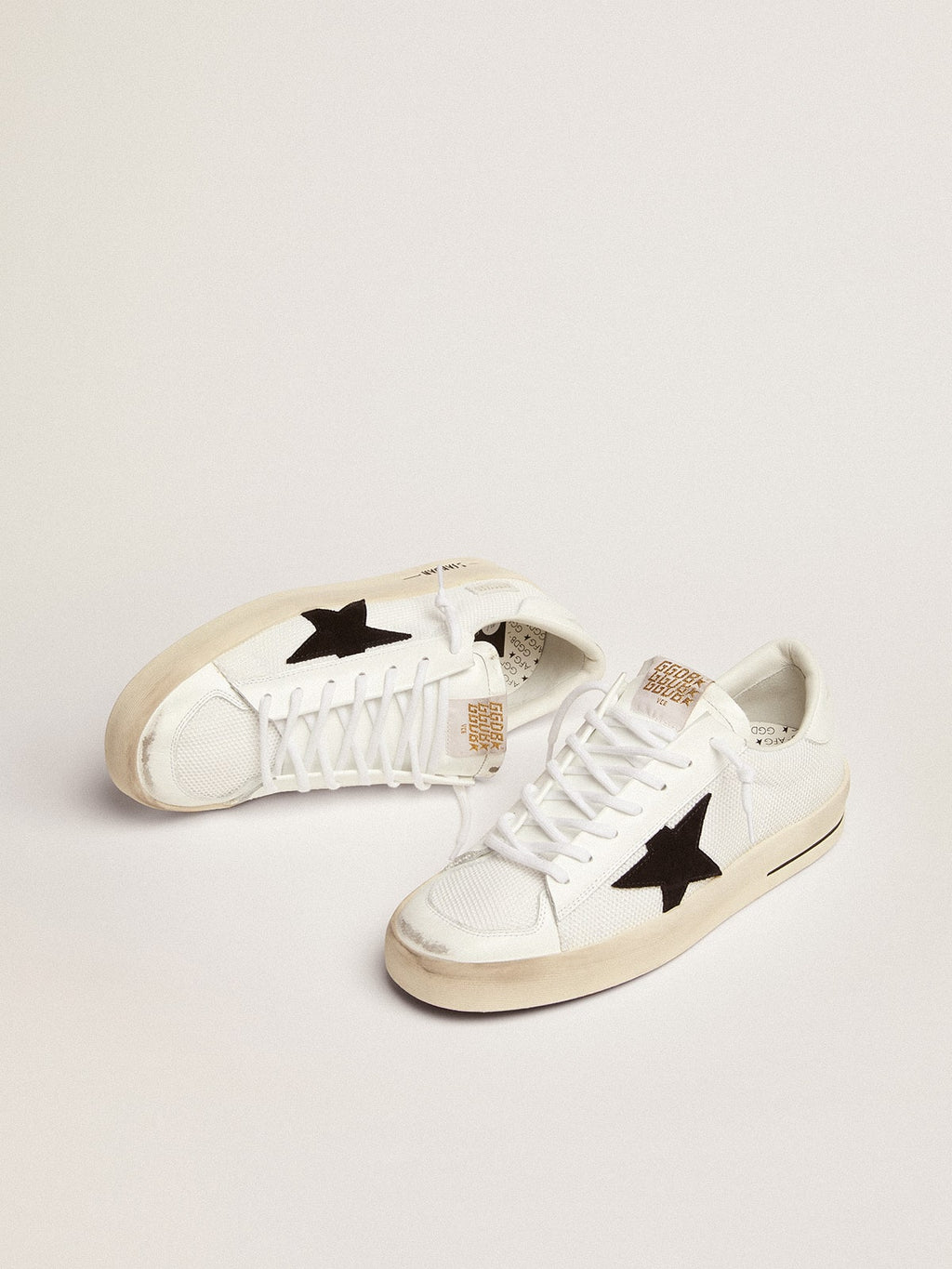 Stardan homme en résille blanche avec étoile en daim noir