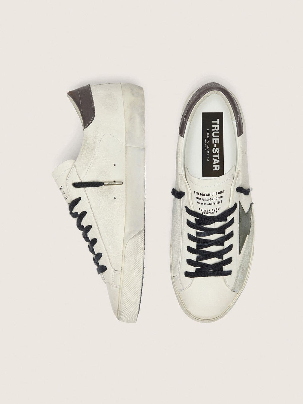 Super-Star en cuir nappa avec étoile en cuir vert et contrefort en cuir gris
