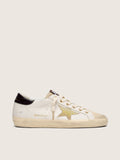 Super-Star femme en cuir blanc avec étoile Swarovski dorée