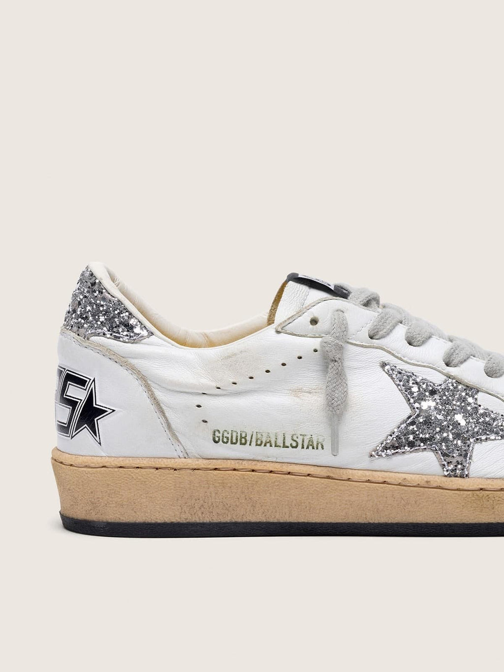 Ball Star femme en nappa avec étoile blanche et contrefort pailleté