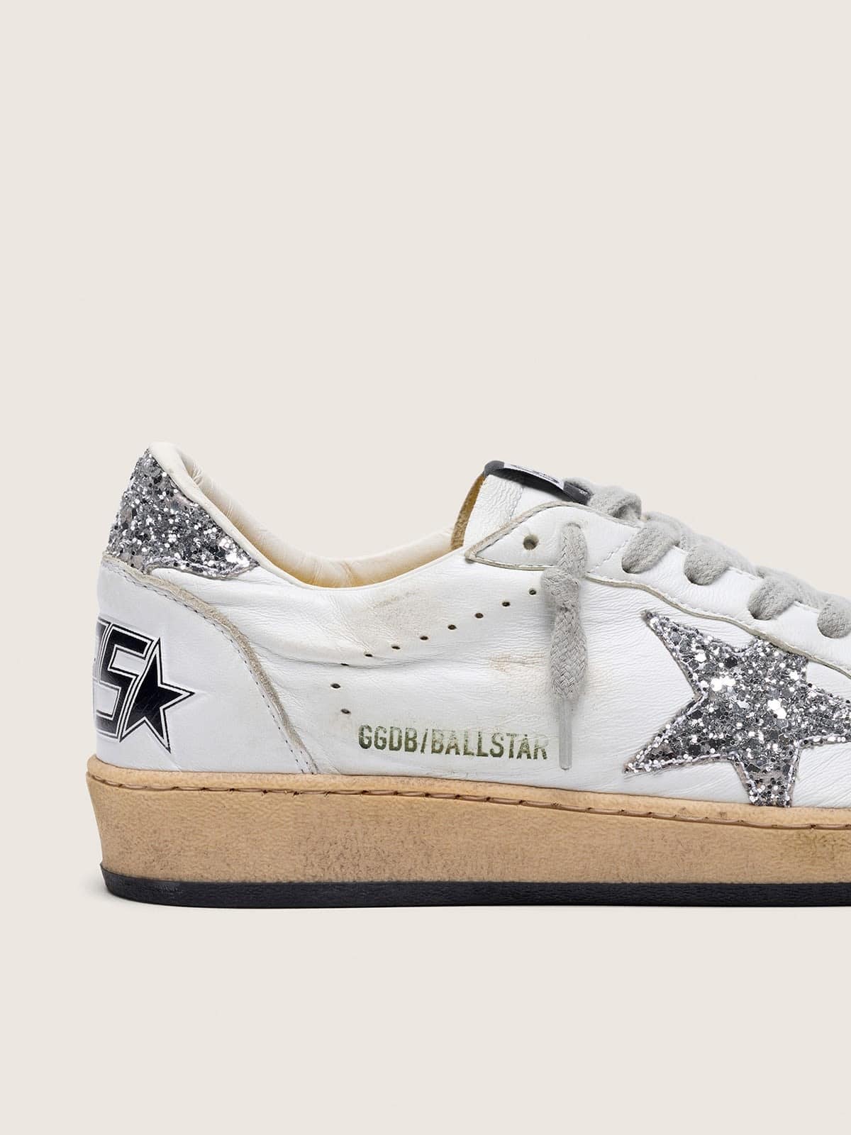 Ball Star femme en nappa avec étoile blanche et contrefort pailleté