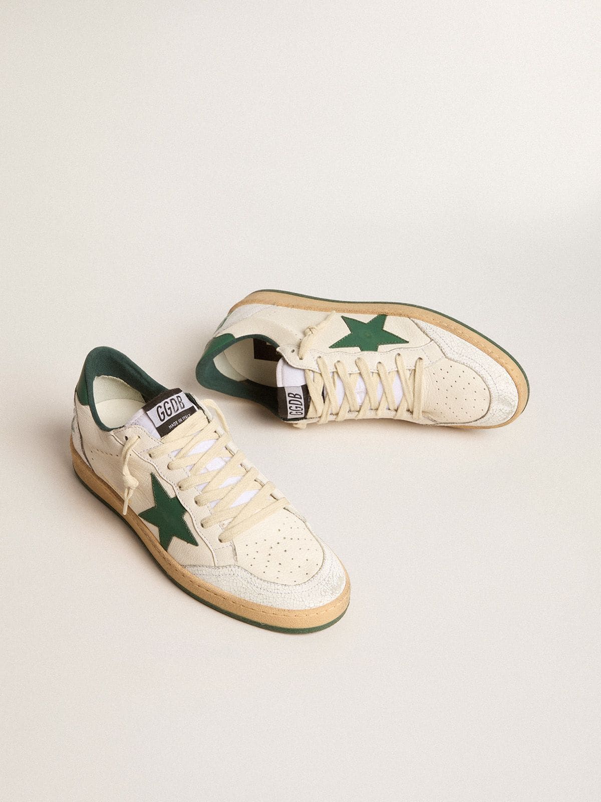 Ball Star Wishes pour femme en cuir nappa blanc avec étoile et contrefort en cuir vert