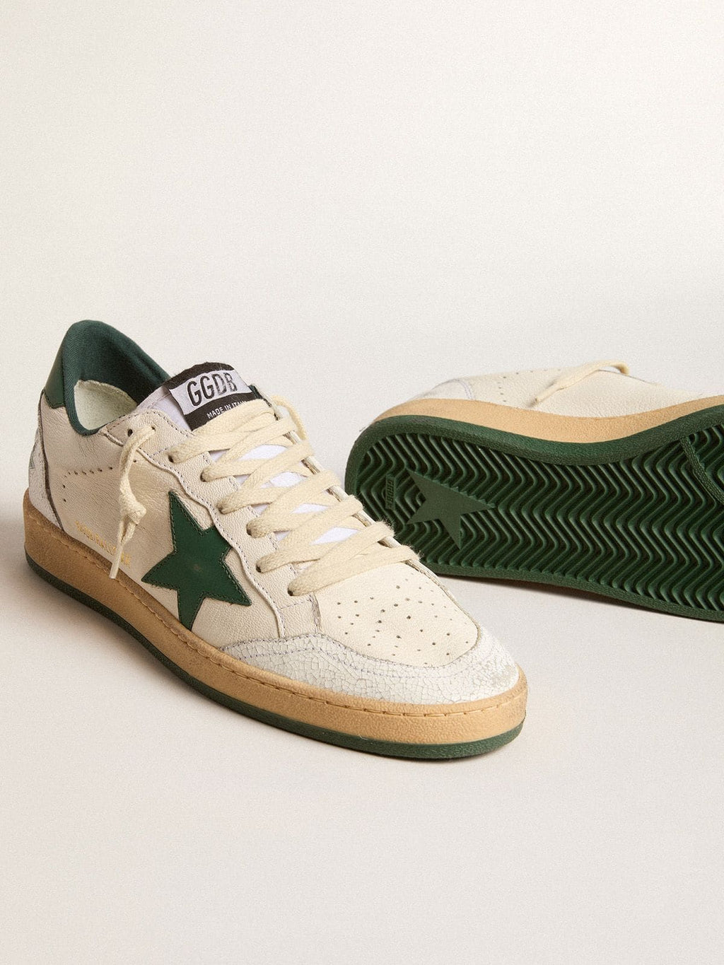 Ball Star Wishes pour femme en cuir nappa blanc avec étoile et contrefort en cuir vert
