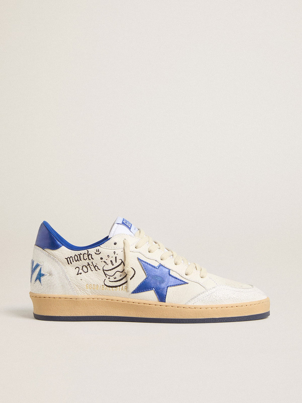 Ball Star Wishes pour femme en cuir nappa blanc avec étoile et contrefort bleuet