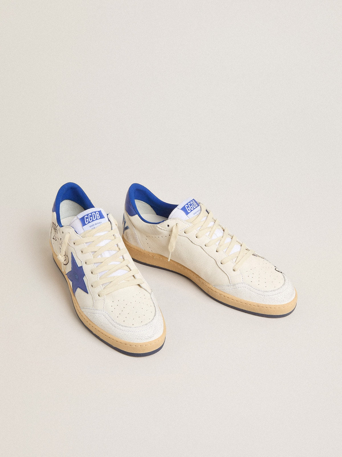 Ball Star Wishes pour femme en cuir nappa blanc avec étoile et contrefort bleuet
