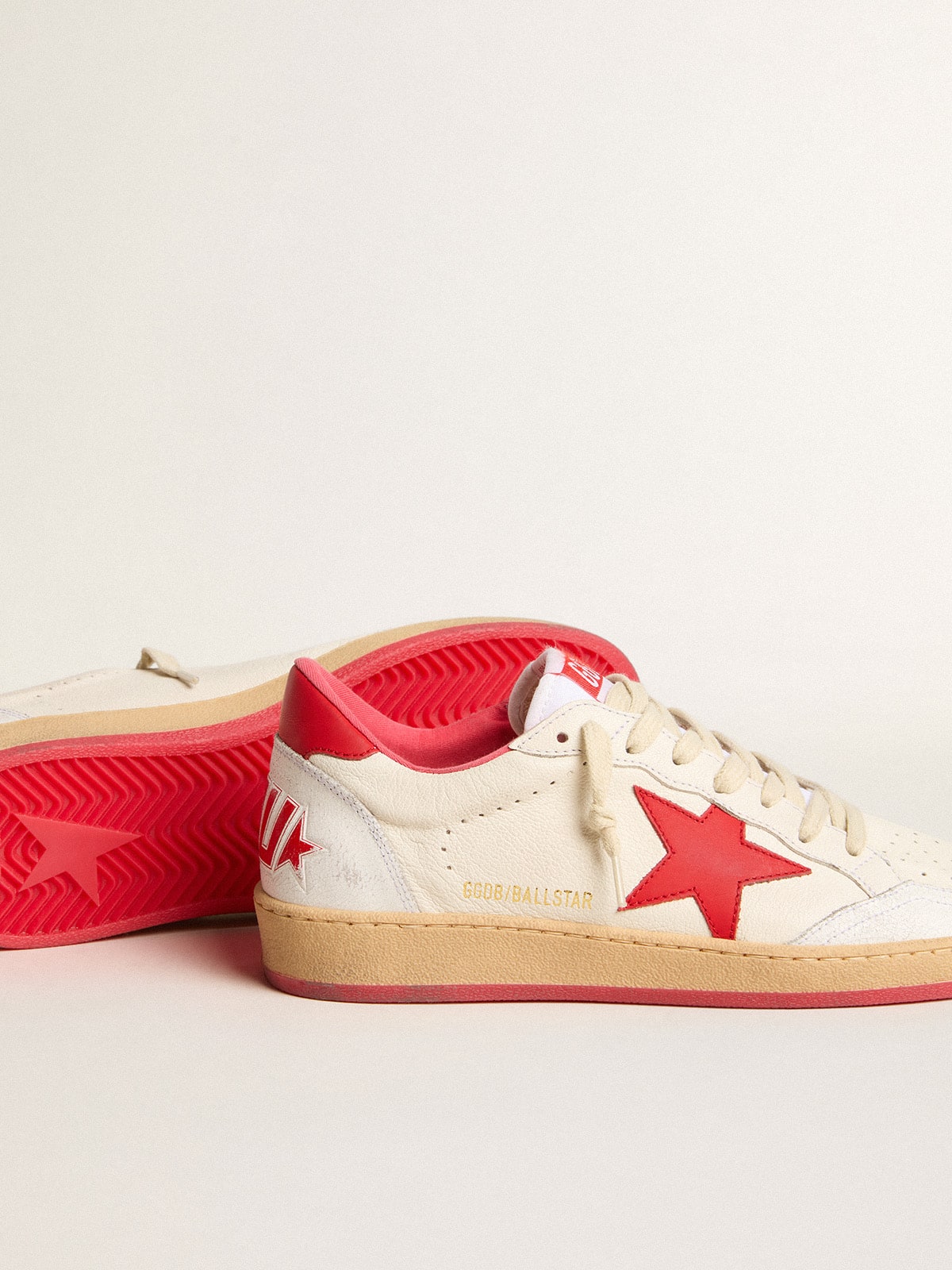 Ball Star Wishes pour femme en cuir blanc avec étoile et contrefort rouges