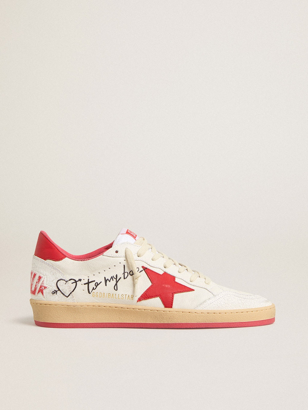 Ball Star Wishes pour femme en cuir blanc avec étoile et contrefort rouges
