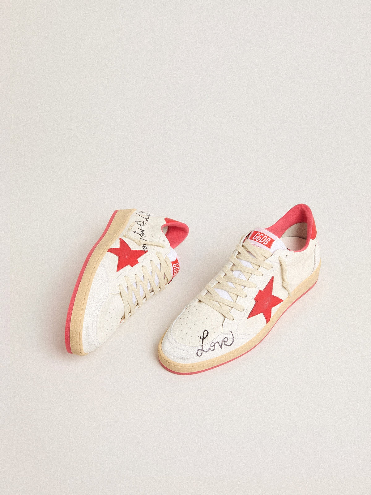 Ball Star Wishes pour femme en cuir blanc avec étoile et contrefort rouges