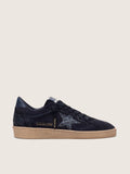 Ball Star femme en cuir velours bleu foncé avec étoile à paillettes bleu foncé